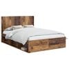 vidaXL Bed Frame with Storage and Headboard Old Wood 135 x 190 cm