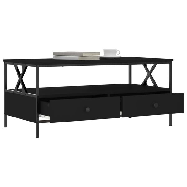 vidaXL Coffee Table Black 100x51x45 cm Engineered Wood