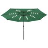 vidaXL Garden Parasol with LED Lights 400 cm Green