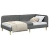vidaXL Corner Bed Frame with Headboard Dark Grey 100 x 200 cm Fabric