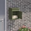 vidaXL Parcel Drop Box with Door Olive green 47.5 x 38 x 59 cm Steel
