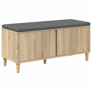 vidaXL Hall Bench with Cushion with Door Sonoma Oak 100 x 38 x 46 cm