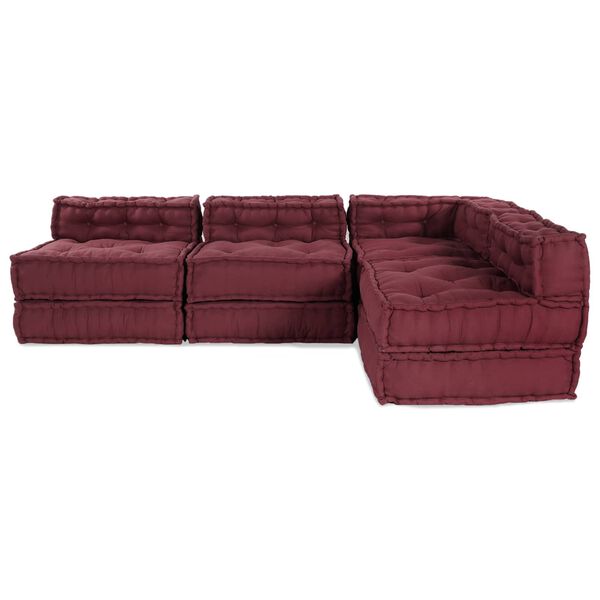 vidaXL Modular Sofa 4 pcs Maroon Fabric