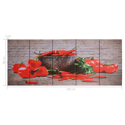 vidaXL Canvas Wall Print Set Paprika Multicolour 200x80 cm