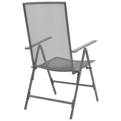 vidaXL 3 Piece Bistro Set with Folding Chairs Steel Anthracite