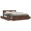 vidaXL Bed Frame with Headboard without Mattress Brown Oak 120x200 cm