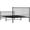 vidaXL Metal Bed Frame without Mattress with Footboard Black 107x203cm