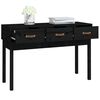 vidaXL Console Table Black 114x40x75 cm Solid Wood Pine