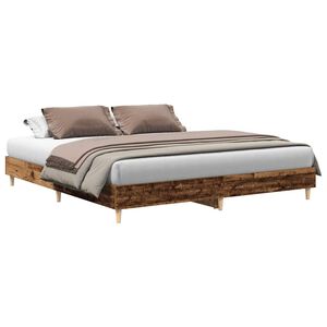 vidaXL Bed Frame No Mattress Old Wood 200x200 cm Engineered Wood