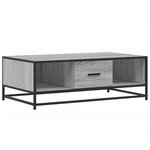 vidaXL Coffee Table Grey Sonoma 100x57x35 cm Engineered Wood and Metal