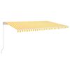 vidaXL Manual Retractable Awning 500x300 cm Yellow and White