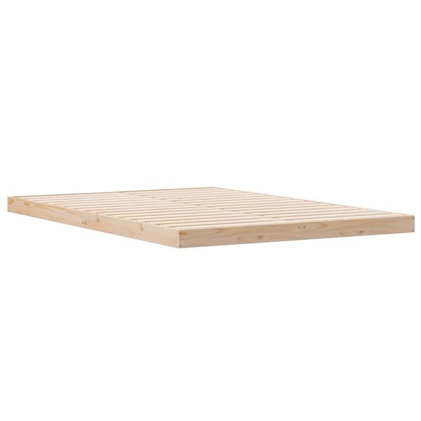 vidaXL Floor Bed Frame Natural 223.5 x 144 x 9 cm Solid Pine Wood