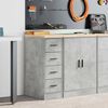 vidaXL Garage Storage Cabinet Concrete Grey 30x51x85 cm Solid Wood Pine