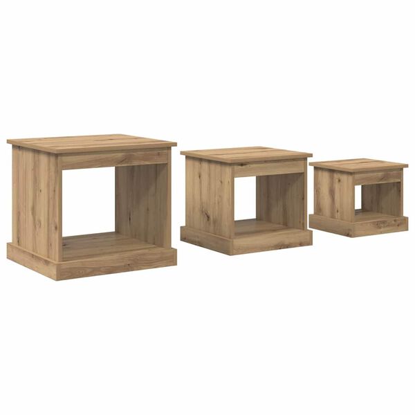 vidaXL Coffee Table 3 pcs Artisan Oak Engineered Wood