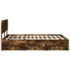 vidaXL Bed Frame with Drawer Smoked Oak 150 x 200 cm Engineered Wood