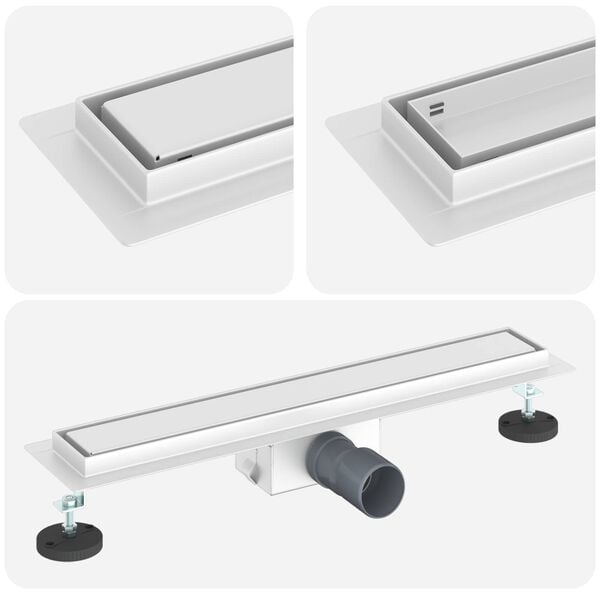 vidaXL 2 in 1 Shower Drain Silver 60 cm Stainless Steel 304