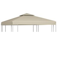 vidaXL Gazebo Cover Canopy Replacement 310 g / m² Beige 3 x 3 m