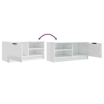 vidaXL TV Cabinet High Gloss White 80x35x36.5 cm Engineered Wood