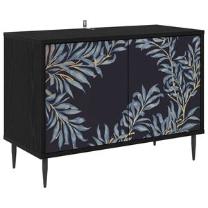 vidaXL TV Cabinet DOKKUM 69 x 33 x 50.5 cm Black Oak Engineered Wood