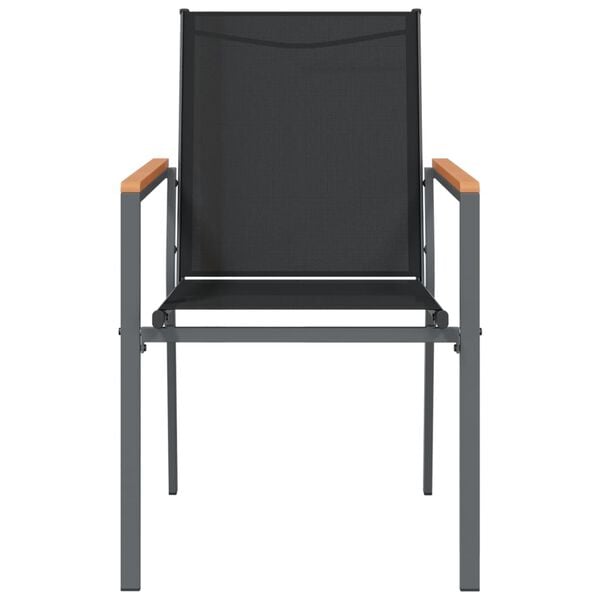vidaXL Garden Chairs 4 pcs Black 55x61.5x90 cm Textilene and Steel