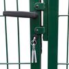 vidaXL Garden Fence Gate with Posts 350x120 cm Steel Green