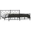 vidaXL Metal Bed Frame without Mattress with Footboard Black 200x200cm