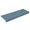 vidaXL Stair Mats 15 pcs 65x21x4 cm Sea Blue Rectangular Edge