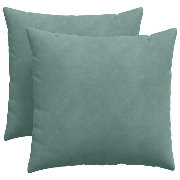 vidaXL Sofa Pillows 2 pcs Sea Green 50 x 50 cm Corduroy Fabric