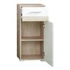 Trendteam Bath Storage Cabinet Set-One White and Light San Remo Oak