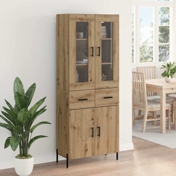 vidaXL Highboard Artisan Oak 69.5 x 34 x 180 cm Engineered Wood
