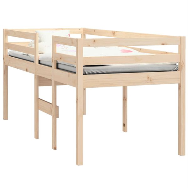 vidaXL High Sleeper Bed without Mattress 90x200 cm Solid Wood Pine