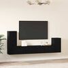 vidaXL Wall TV Cabinet Wall-mounted 3 pcs Black Oak Engineered Wood