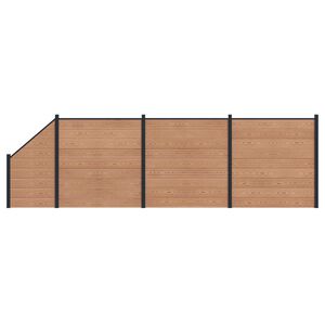 vidaXL Fence Panel 4 pcs WPC and Aluminium Brown