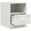 vidaXL Bedside Cabinet White 34.5x39x44 cm Steel