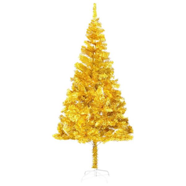 vidaXL Artificial Pre-lit Christmas Tree with Ball Set Gold 240 cm PET