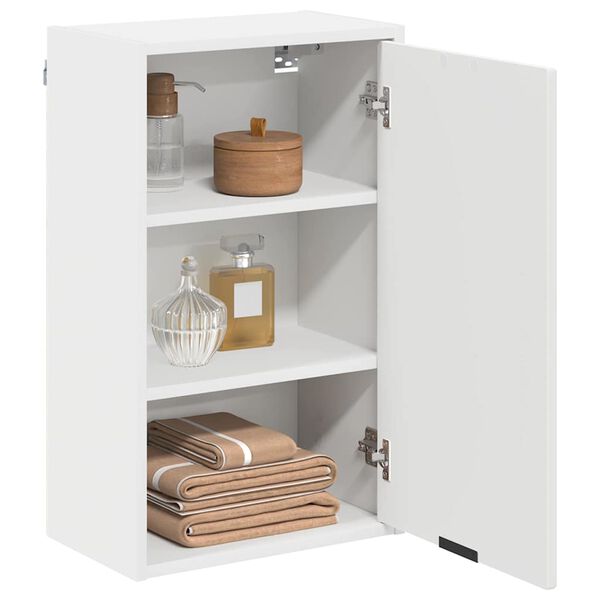 vidaXL Bathroom Cabinet Wall-mounted with Door White 39 x 23.5 x 65 cm