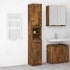 vidaXL Bathroom Cabinet Smoked Oak 32x34x188.5 cm Engineered Wood