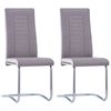 vidaXL Cantilever Dining Chairs 2 pcs Taupe Fabric
