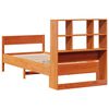 vidaXL Bookcase Bed without Mattress Wax Brown 75x190 cm Small Single Solid Wood Pine