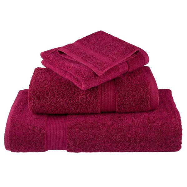 vidaXL Premium Hand Towels "SOLUND" 4 pcs Bordeaux 50x100 cm 600 gsm