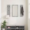 vidaXL Wall-Mounted Coat Rack with Mirror Grey Sonoma 96 x 1.5 x 90 cm
