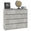 vidaXL Drawer Sideboard Concrete Grey 120x35x99 cm Engineered Wood