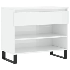 vidaXL Shoe Cabinet High Gloss White 70x36x60 cm Engineered Wood