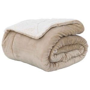 vidaXL Throw Blanket Beige 220 x 240 cm 2.67 kg Fleece