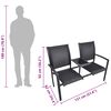 vidaXL 2 Seater Garden Bench 131 cm Steel and Textilene Black