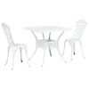 vidaXL Garden Table Set 3 pcs White Cast Aluminium