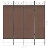 vidaXL 4-Panel Room Divider Brown 160x180 cm