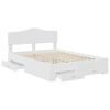 vidaXL Bed Frame with Headboard White 140 x 190 cm Engineered Wood