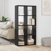vidaXL Book Cabinet Black Oak 69.5 x 29 x 137.5 cm Engineered Wood