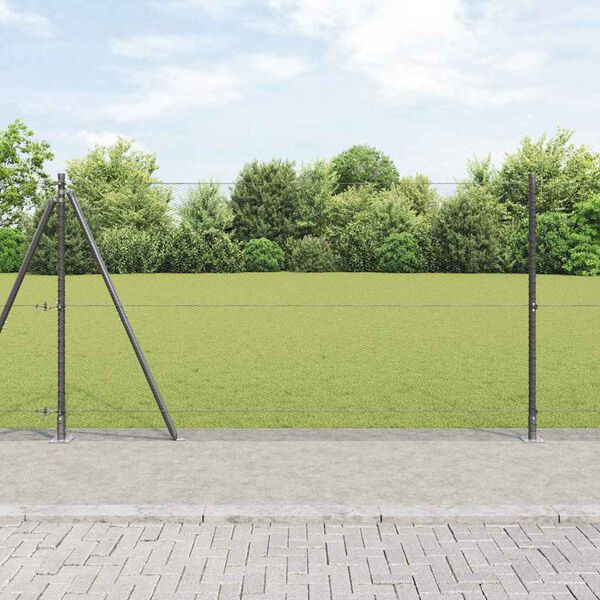 vidaXL Fence Post Grey 100 x 1.2 m (13 mm mesh) Steel and PVC